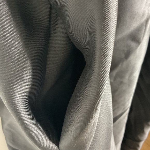 ALFRED SUNG Open Neckline Cutout Satin Twill A-line Black Gown with Pockets NWT - Picture 9 of 13